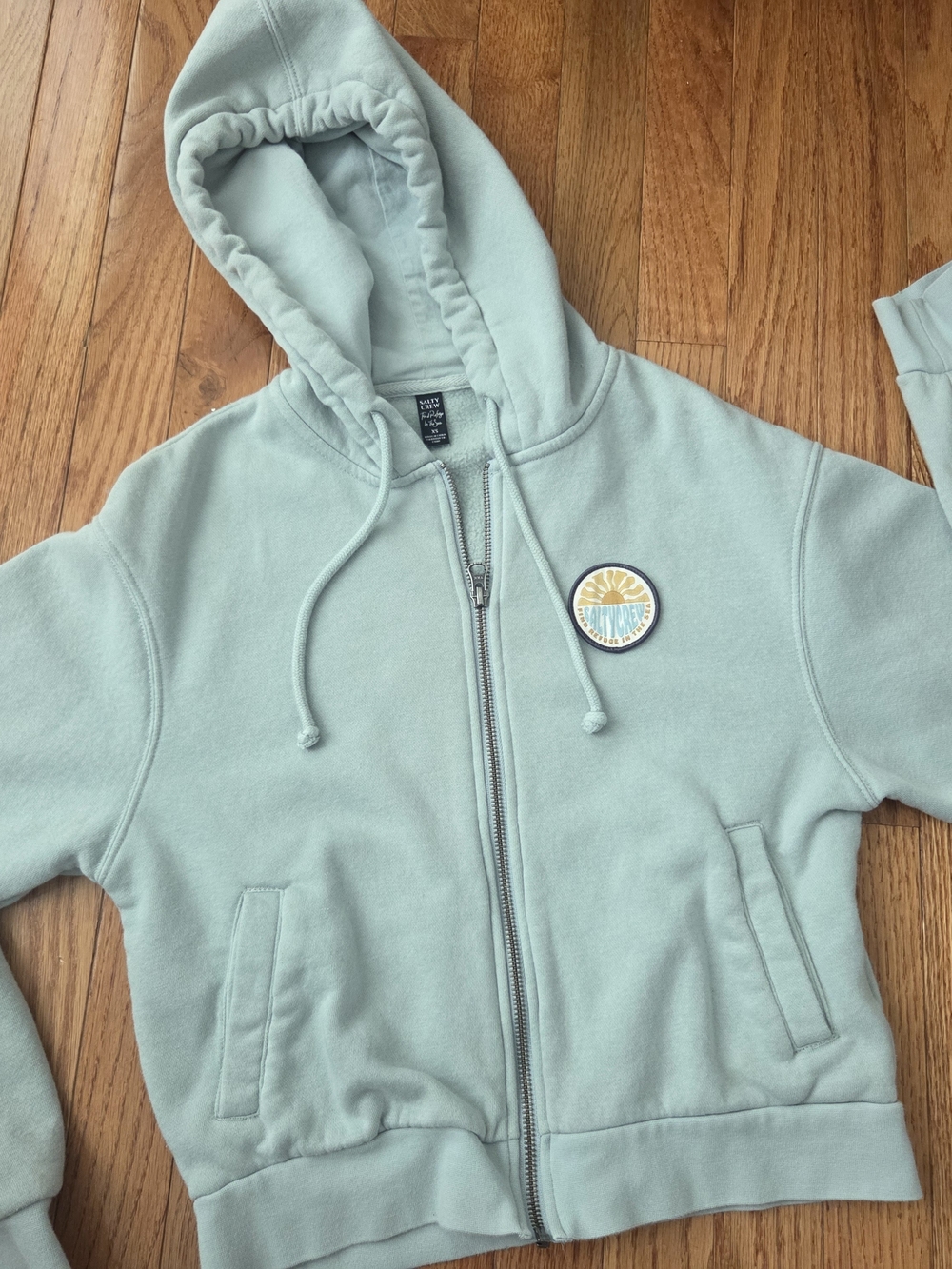 Crazy Crew Men's Mint Green Zip-Up Hoodie Jacket